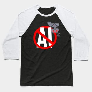 No AI Robot Baseball T-Shirt